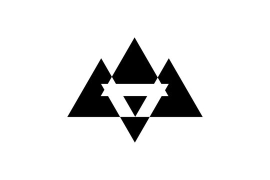 Minimalist Geometric Mountain Peak Logo Icon