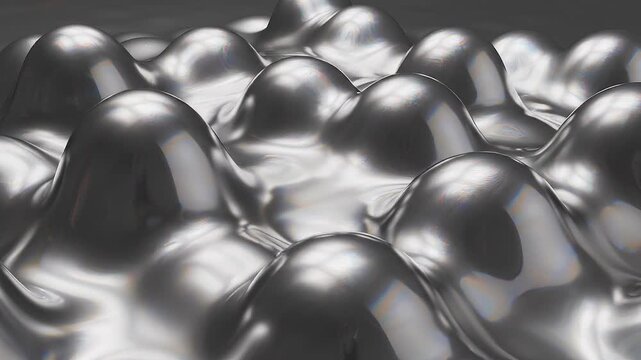 Seamless Loop of Liquid Chrome Metal Texture, Abstract Background