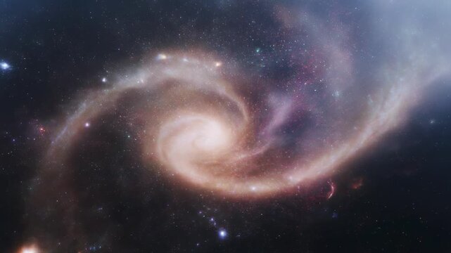 close up of swirling cosmic nebula in deep space