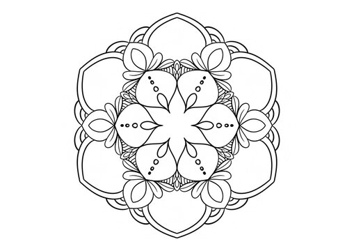 black and white mandala for coloring book	