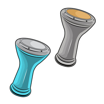 Darbuka Goblet Drum Vector Illustration Isolated on White Background