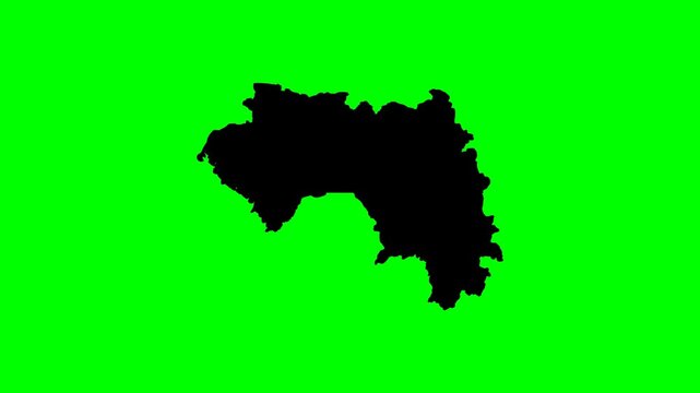 Africa map geography geographic political cartography guinea country transformation animation with progressive color fill effect