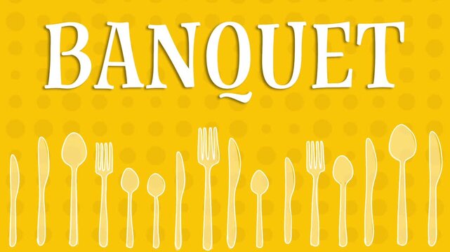 Banquet Spoon Fork Knife Yellow Orange Blinking Dots Moving 