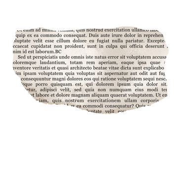 Warm Text for Journaling  A wide, horizontally torn text fragment suitable for dividing sections in digital art.