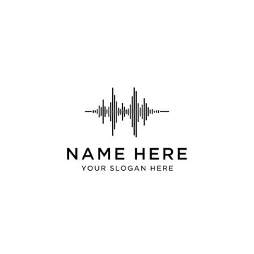 Sound Waveform Logo Isolated - Audio Music Equalizer Graphic