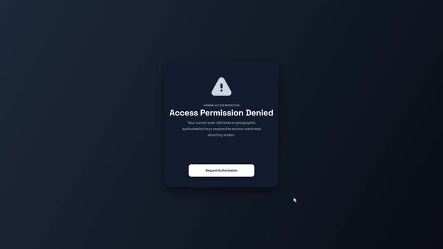 Gateway Access Permission Denied Warning Box System Access Control Popup Element