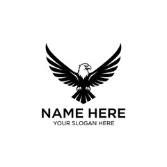 Naklejka premium Majestic Eagle Logo Design, Heraldic Bird Silhouette, Isolated