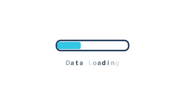 Data loading progress bar motion graphic video. Blue linear preloader indicator for website interface and software system update UI motion graphic design