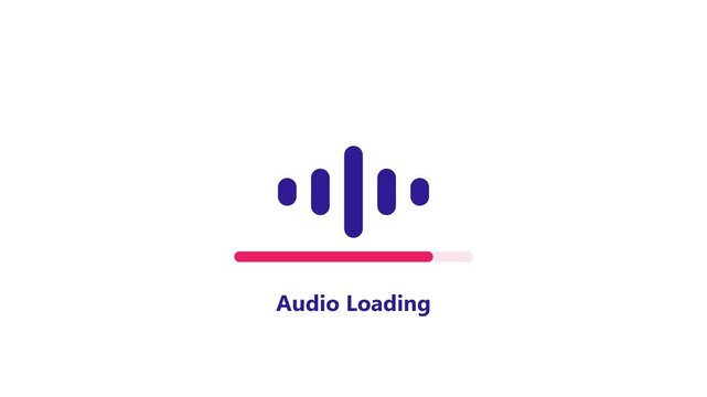 Audio loading equalizer progress bar motion video. Bouncing sound waves preloader for music player podcast and media streaming UI graphic design template