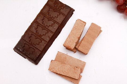 chocolate bar isolated on white background