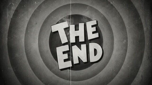 Vintage cartoon style the end title animation