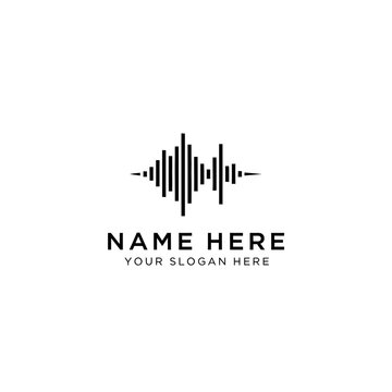 Sound Wave Logo, Audio Visualizer, Music Equalizer Icon, Isolated