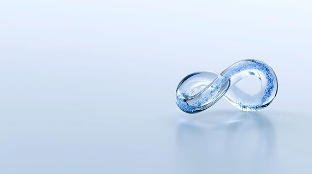 Abstract 3D render of a smooth cosmic whirlpool on minimalist surface with copy space