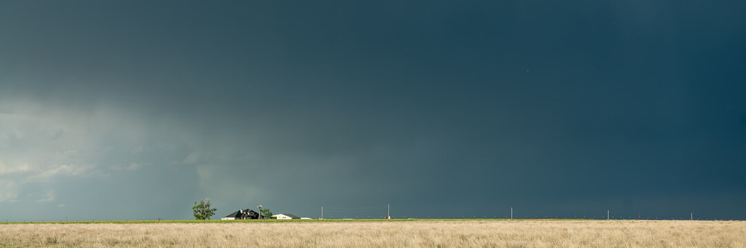 Impacts of Climate Change. Extreme Weather, Supercell Storms, Global Warming and Environmental Sustainability. Wide Web Banner Featuring Copy Space