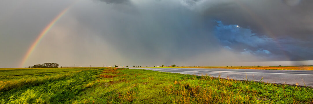 Impacts of Climate Change. Extreme Weather, Supercell Storms, Global Warming and Environmental Sustainability. Wide Web Banner Featuring Copy Space