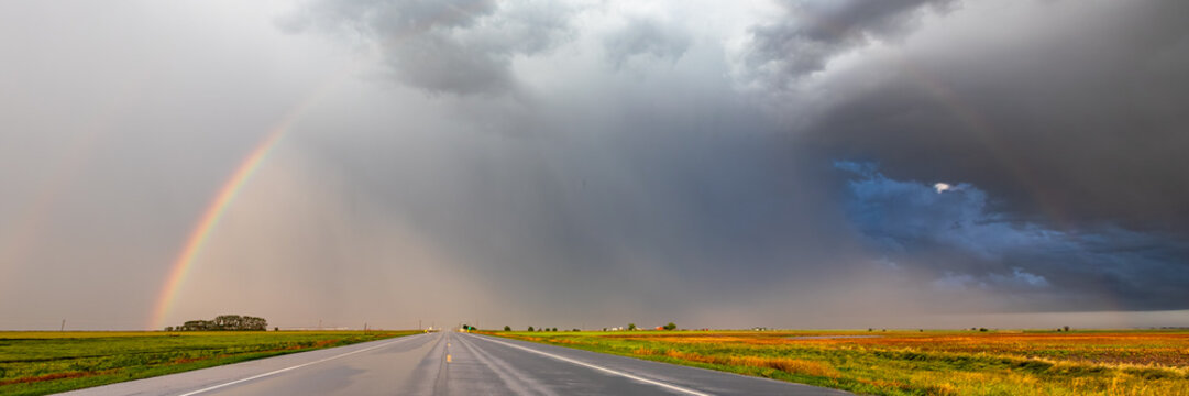 Impacts of Climate Change. Extreme Weather, Supercell Storms, Global Warming and Environmental Sustainability. Wide Web Banner Featuring Copy Space