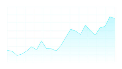 Blue trend line graph with light area fill on white grid © Kohinur