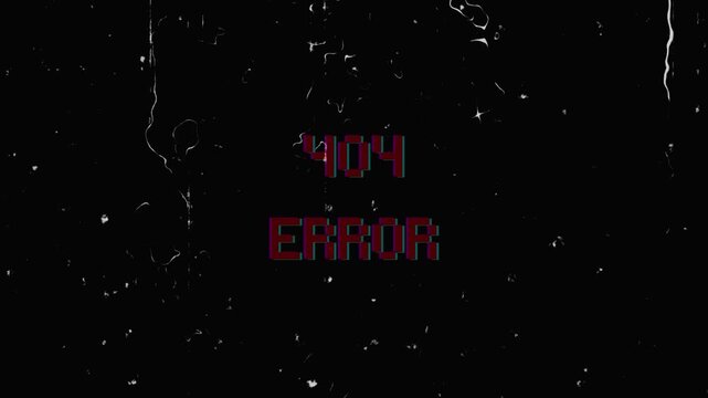 404 Error Perfect for web design, visuals for technical difficulties, online errors, website maintenance, retro digital aesthetics, graphics with glitch effects.