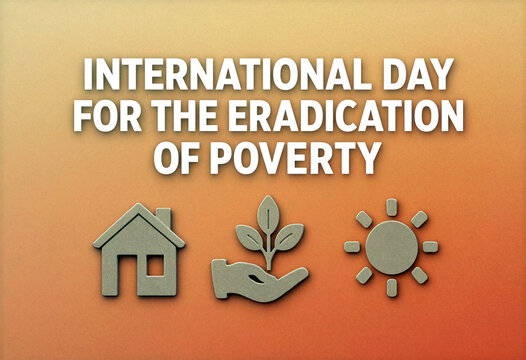 International day for the eradication of poverty awareness poster with icons and text design