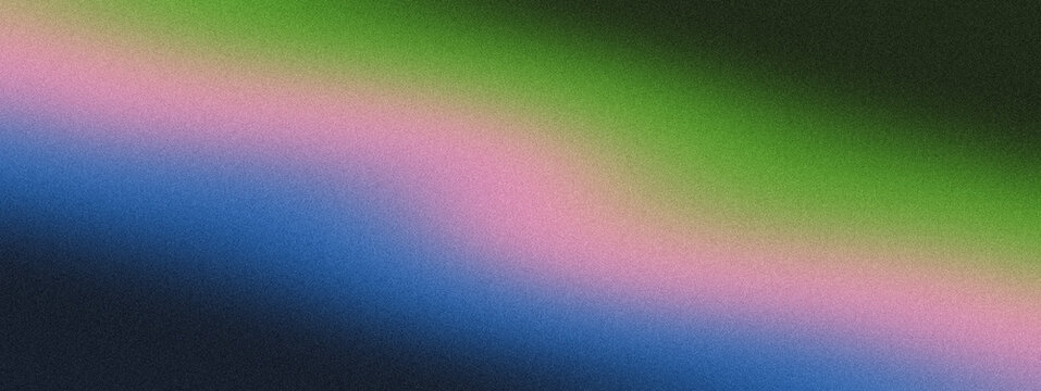 Multicolored gradient with green pink blue with black hues blending together vibrant multicolored colorful abstract with texture grainy background