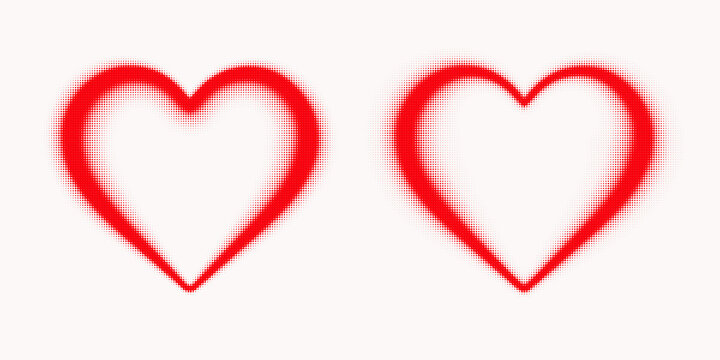 Two red pixel art heart icons