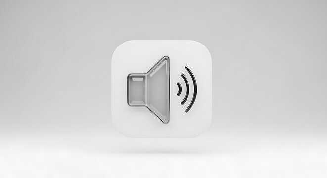 3d speaker volume icon sign