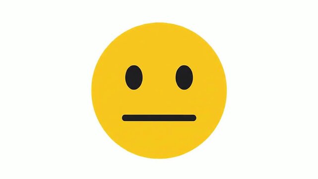 Minimalist Neutral Emoji Face Expression in Flat Style