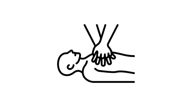 CPR Icon: Person Receiving Chest Compressions on Transparent Background