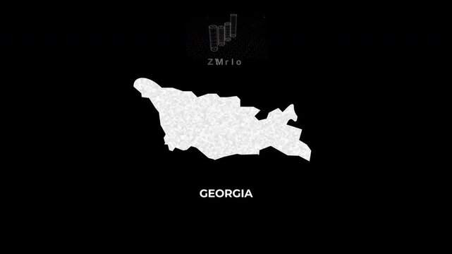 Georgia technology map with animated charts, graphs, statistics, and analytics showcasing economy, infrastructure, innovation, population, trade, energy, and national development
