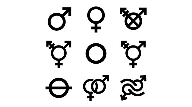 Collection of Gender Symbols and Identity Icons.