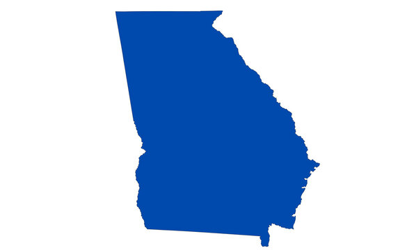 Georgia state silhouette in royal blue for map infographic and regional design.