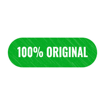 Red 100% original stamp sign with grunge texture