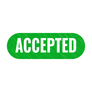 Red accepted stamp sign with grunge texture