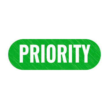 Red priority stamp sign with grunge texture