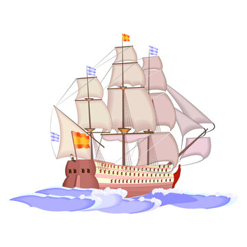 pirate ship on a white background