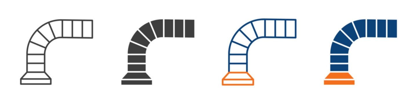 Ventilation Duct Icon Set Multiple Style Collection