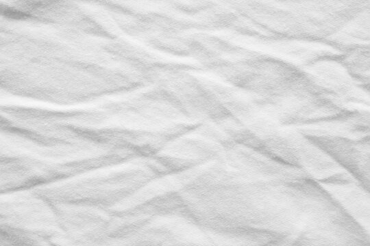 White Crumpled Fabric Texture Background for Design