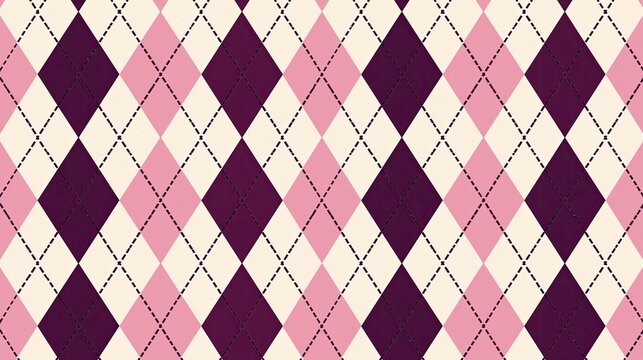 Pink and Purple Argyle Diamond Pattern Background