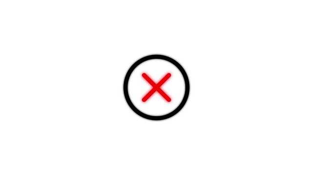 Loading Circle Animation Turning into Red Cross Error Icon on Dark and Light Backgrounds