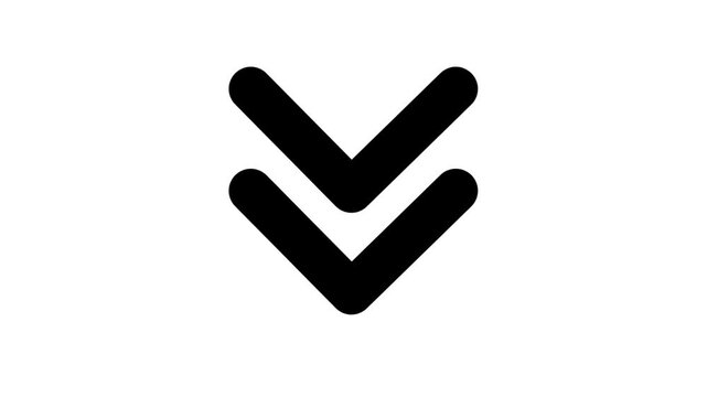 Simple Black Downward Arrows on White Background