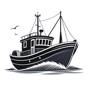 vector illustration of a ship