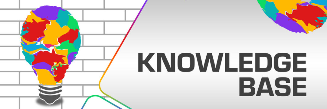 Knowledge Base Colorful Bulb Rounded Squares Horizontal 