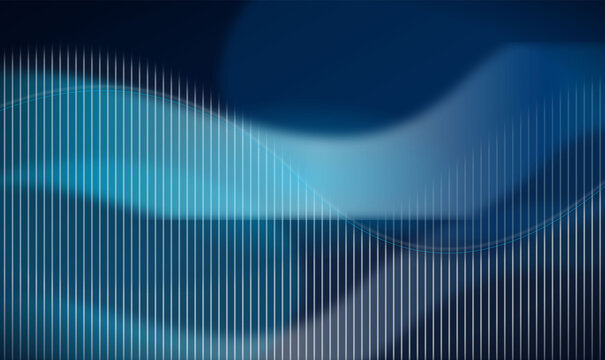 Abstract dark blue wave equalizer vertical lines vector background for digital technology design