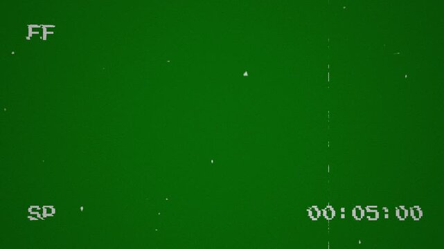 4K VHS tape forward fast motion effect with tracking lines glitch distortion and vintage analog video defect overlay for retro film aesthetic and nostalgic background