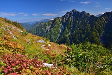 Fototapeta premium 秋晴れの大日連山ハイキング