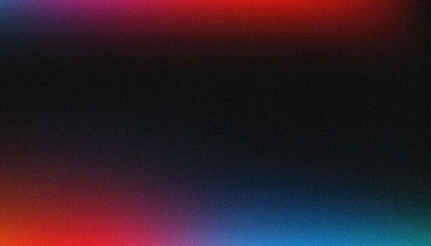 Abstract dark grainy noise texture cover header poster banner wallpaper backdrop design with vibrant red and blue light gradients