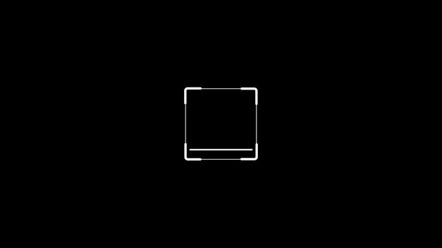 scanner icon animation, fingerprint biometric scanning animation. Scan QR code or barcode icon isolated on black background 