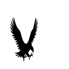 Naklejka premium Silhouette of a soaring eagle with outstretched wings