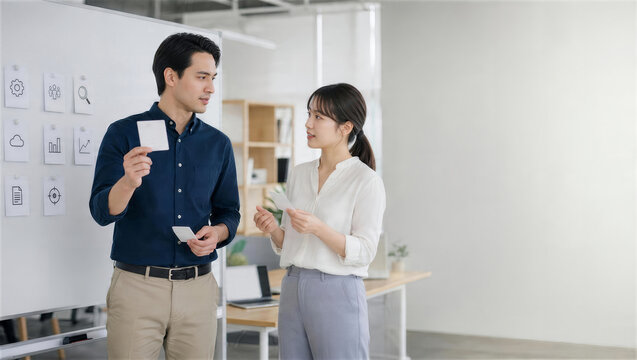 カードを使って職場文化を学ぶ外国人スタッフのOJT