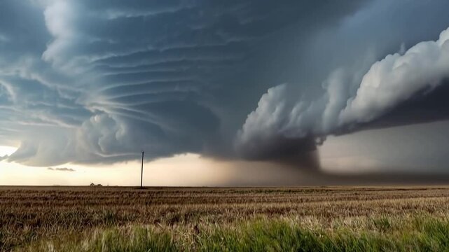 Time Lapse of a Massive Supercell Storm During an Extreme Weather Event Associated with El Ni&ntilde;o, Illustrating Climate Change, Global Warming and Environmental Sustainability